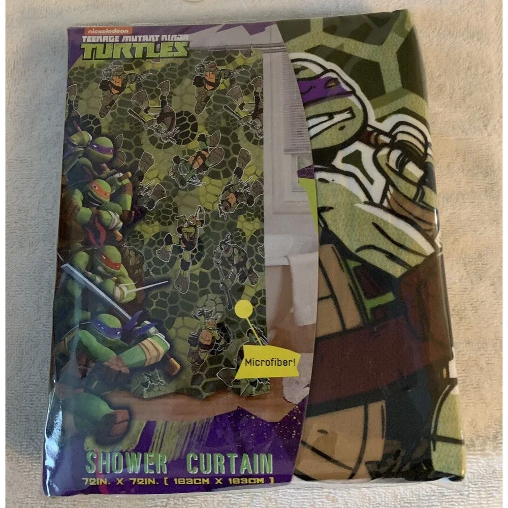 Teenage Mutant Ninja Turtles Nickelodeon Shower Curtain 72 X 72 NEW IN PKG 2014